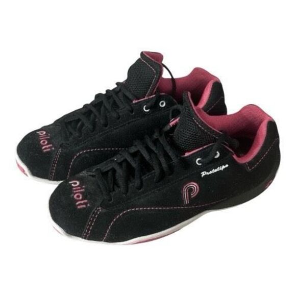 Piloti Prototipo Driving Racing Sneakers Black Suede Leather Shoes Women Size 4 - Picture 10 of 11